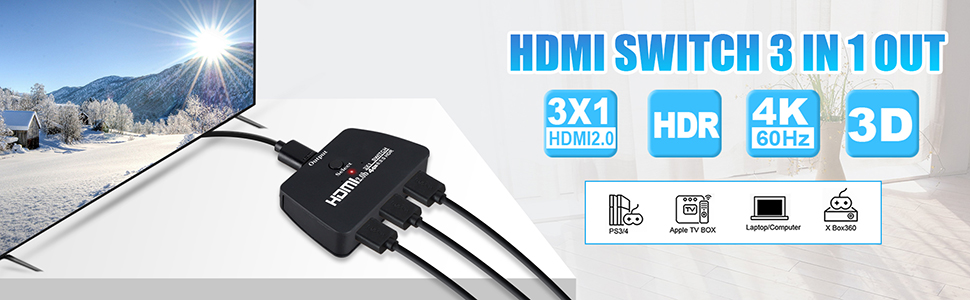 HDMI Switch 3 in 1 out